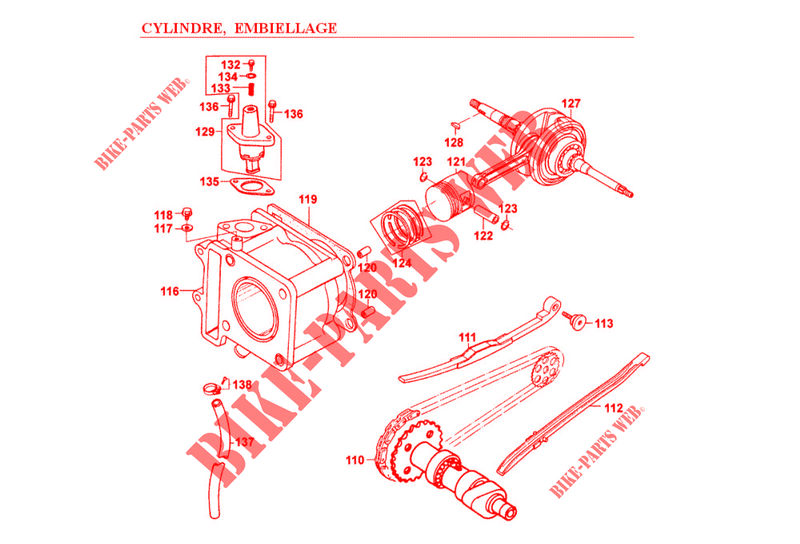 CRANKSHAFT / CYLINDER for Kymco SPACER 125 12 4T