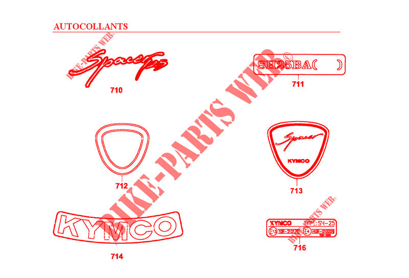 STICKERS for Kymco SPACER 125 12 4T
