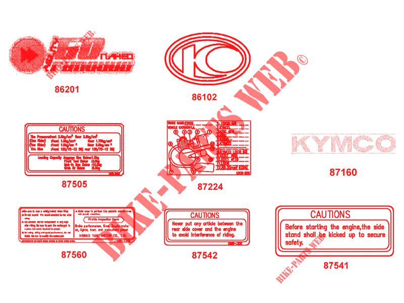 STICKERS V2 for Kymco AGILITY 50 RS NAKED RENOUVO 2T EURO II