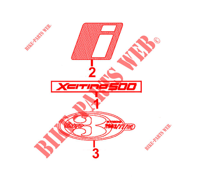 STICKERS for Kymco XCITING 500 AFI 4T EURO III