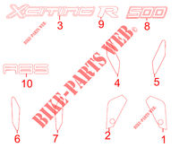 STICKERS for Kymco XCITING 500 RI MMC ABS 4T EURO III 