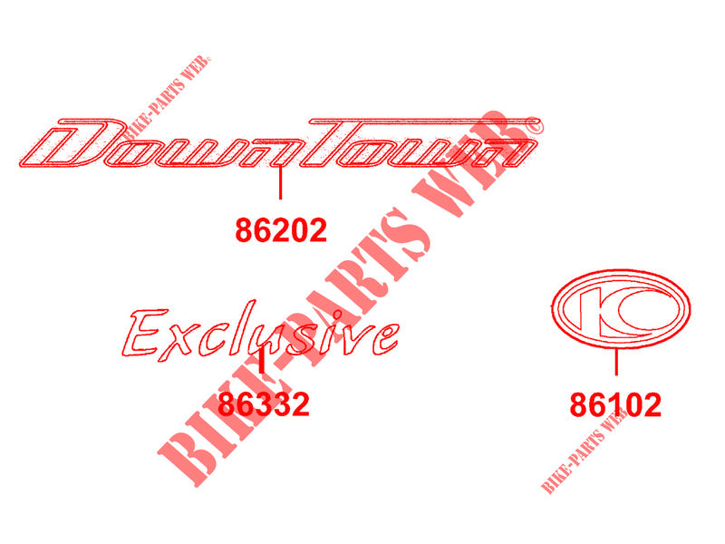 STICKERS for Kymco DOWNTOWN 350 I ABS EXCLUSIVE EURO III