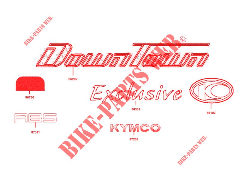 STICKERS for Kymco DOWNTOWN125 I ABS EXCLUSIVE EURO 4