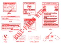 WARNING LABELS for Kymco MXU 700I EX EPS IRS 4T EURO 4