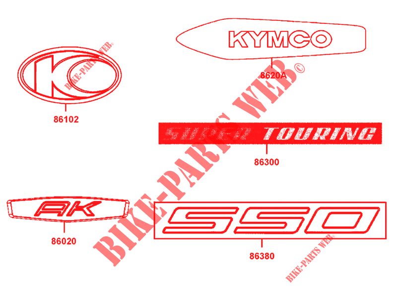 STICKERS for Kymco AK550 4T EURO 4