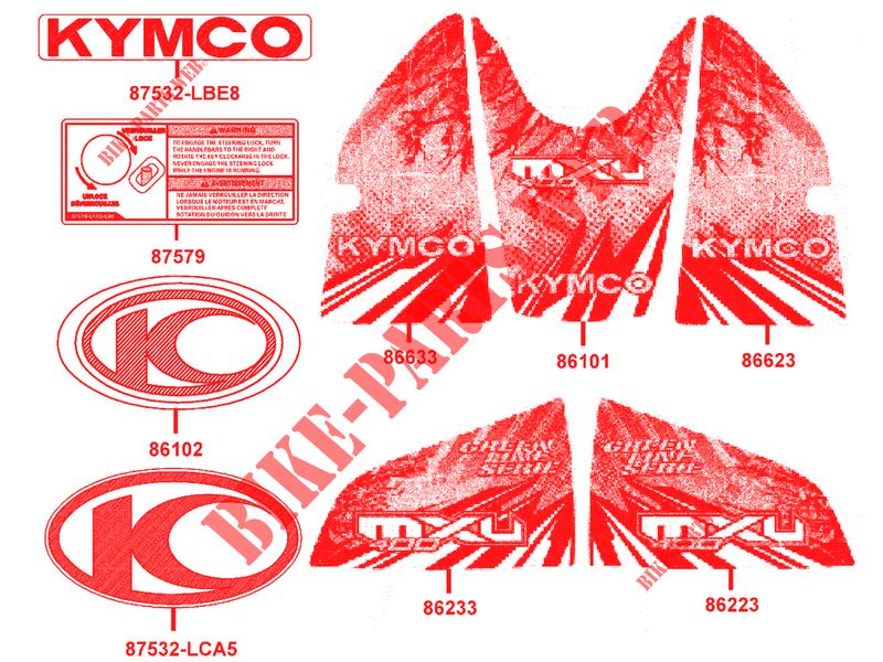 STICKERS for Kymco MXU 400 IRS GREEN LINE 4T EURO II