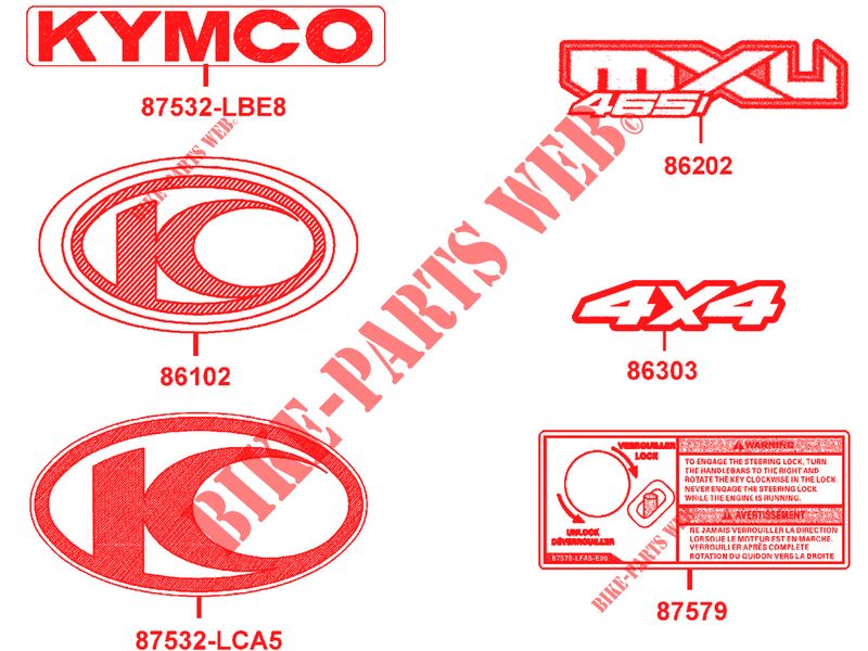 STICKERS for Kymco MXU 465 IRS 4T EURO 4