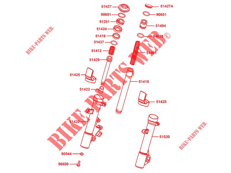 FRONT FORK (DETAIL) for Kymco DOWNTOWN 125 I ABS EXCLUSIVE EURO 3