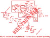 VARIATOR / CLUTCH (KN10CB) for Kymco AGILITY 50  NAKED RENOUVO 4T EURO 4
