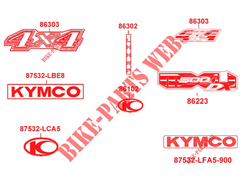 STICKERS for Kymco MXU 500I DX IRS 4T EURO 2