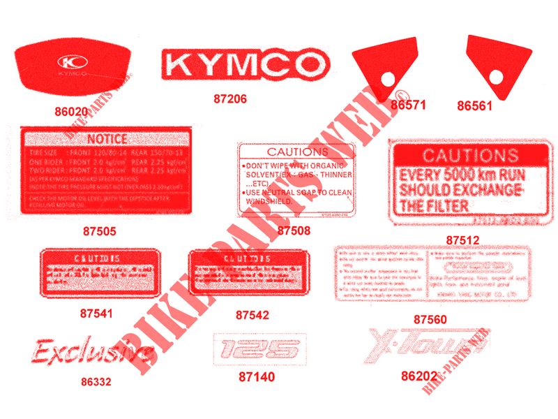 STICKERS for Kymco XTOWN 125 I CBS EXCLUSIVE EURO 4