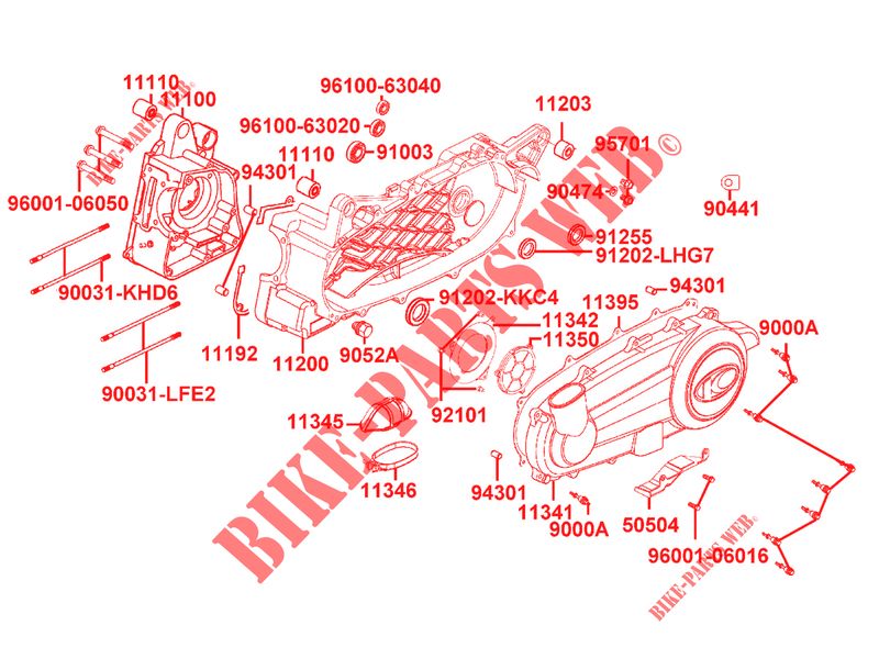 ENGINE CASINGS for Kymco XTOWN 300I ABS EURO 4