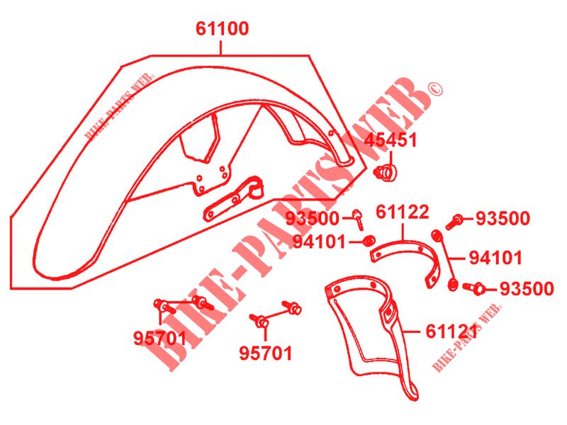 FRONT FENDER for Kymco ZING 125 4T EURO 1