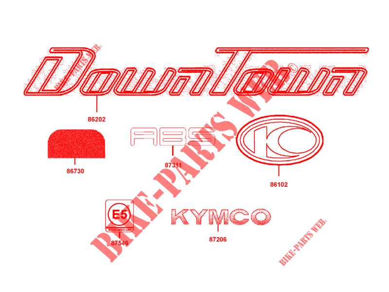 STICKERS for Kymco DOWNTOWN 125I ABS noodoe EURO 4