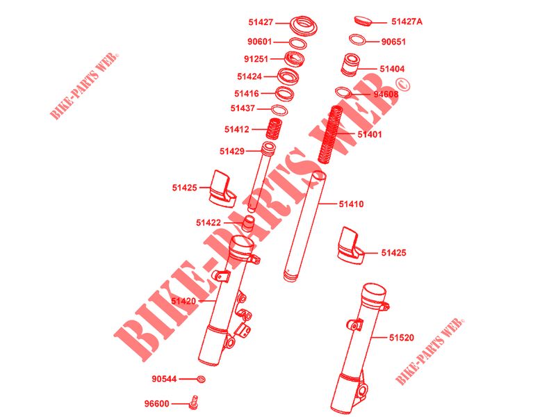 FRONT FORK (DETAIL) for Kymco DINK STREET 125 I 4T EURO III