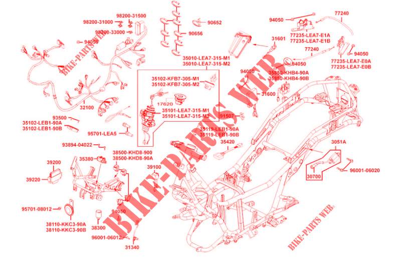 FRAME / WIRING HARNESS for Kymco DOWNTOWN 300i EURO 3