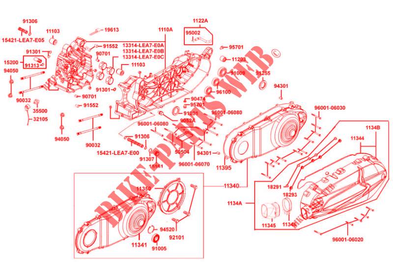 ENGINE CASINGS for Kymco PEOPLE GTI 300 ABS