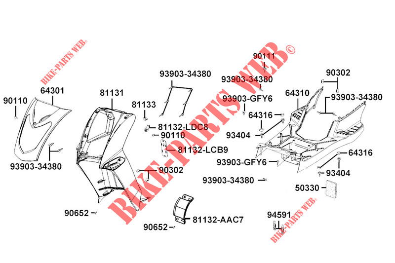FRONT FAIRINGS for Kymco AGILITY 50 12 4T EURO 5