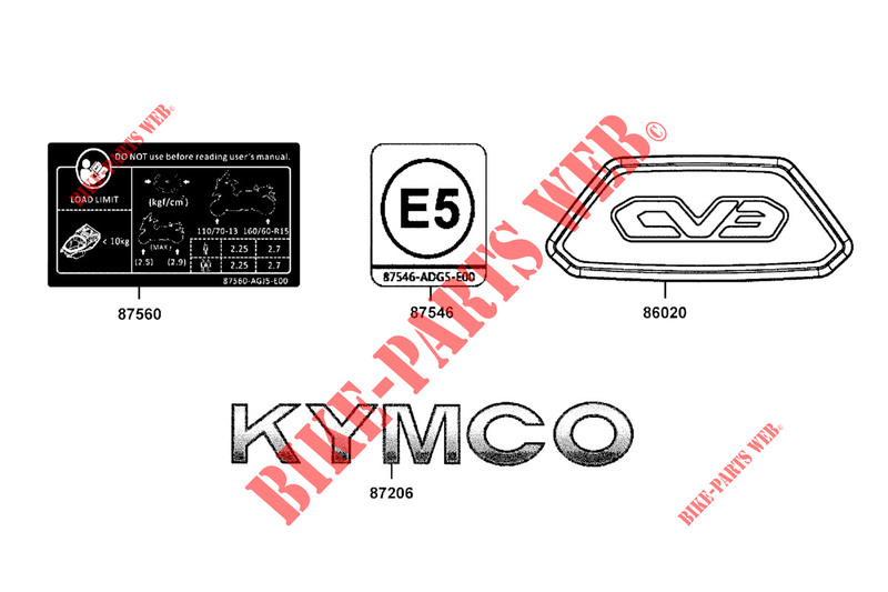 STICKERS for Kymco CV3 550 4T EURO 5