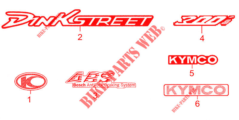 STICKERS for Kymco DINK STREET 300 I ABS EURO III -avec warning-