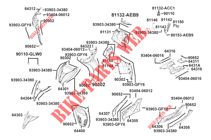 FRONT FAIRINGS for Kymco PEOPLE 125 S I ABS EURO 5