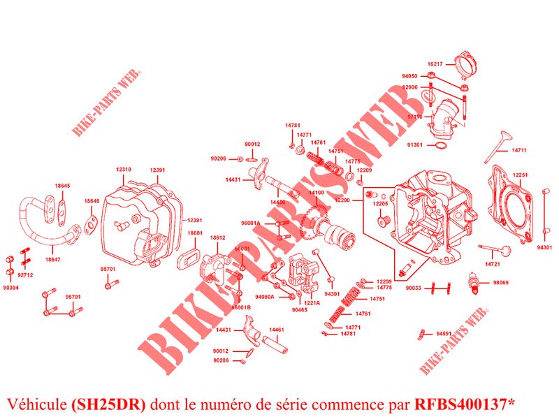 CYLINDER HEAD (SH25DR) for Kymco GRAND DINK 125 MMC 4T EURO III
