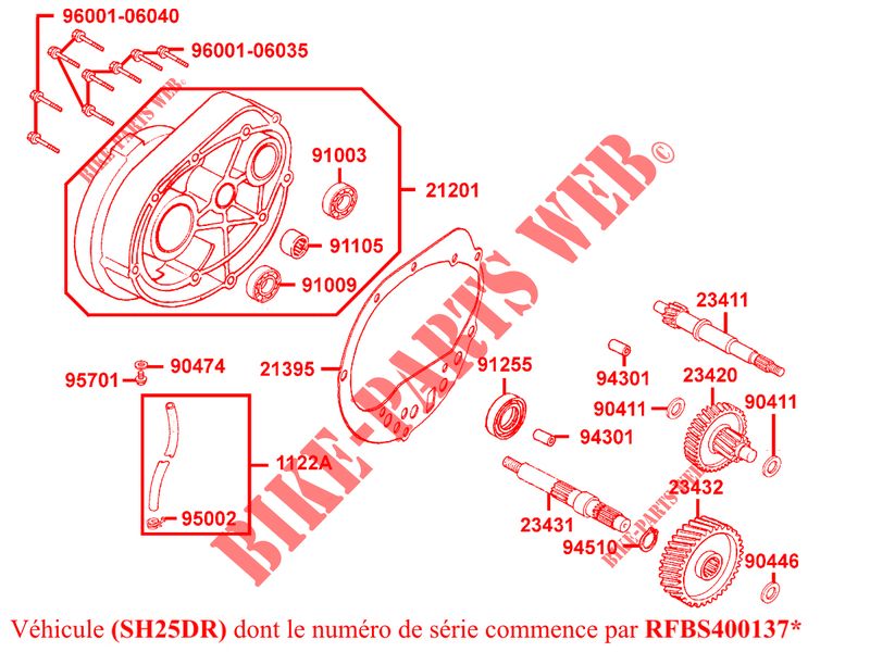 TRANSMISSION (SH25DR) for Kymco GRAND DINK 125 MMC 4T EURO III