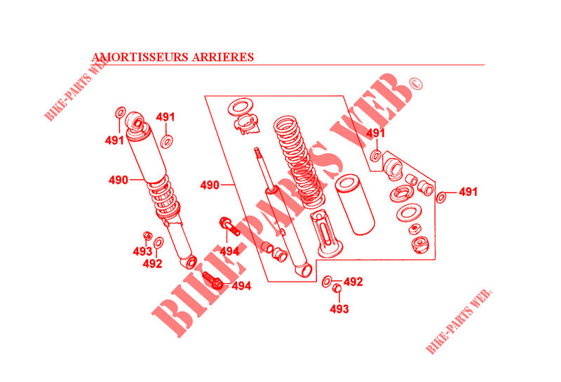 REAR SHOCK ABSORBERS for Kymco HIPSTER 125 2V 4T EURO I