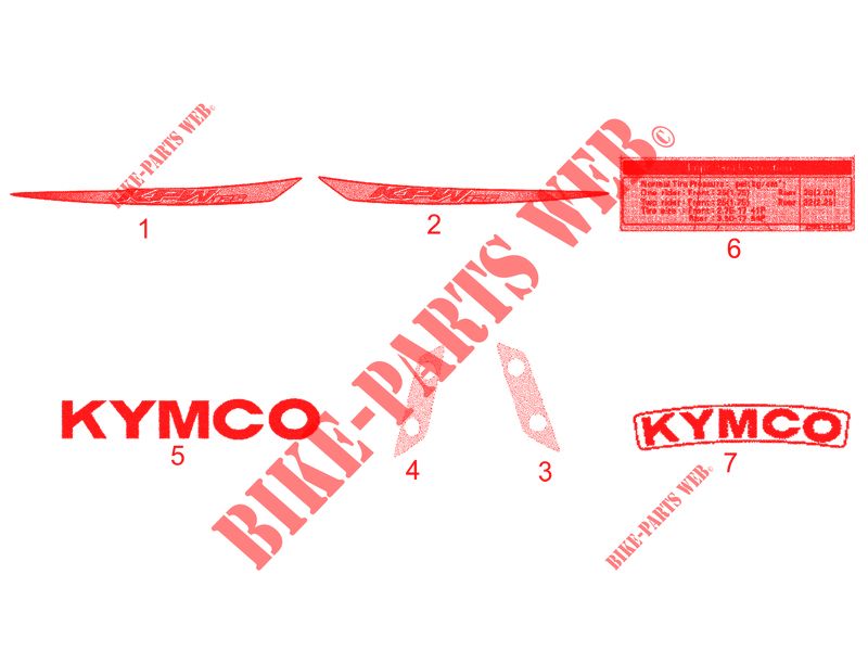 STICKERS for Kymco K-PW 125 4T EURO III