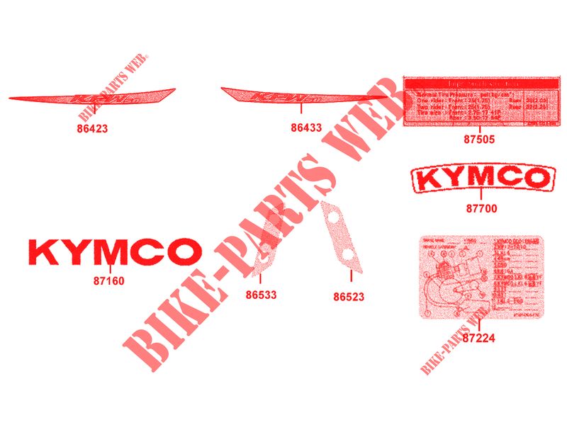 STICKERS for Kymco K-PW 50 4T EURO II