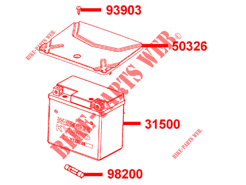 BATTERY for Kymco AGILITY 50 12 4T EURO 2