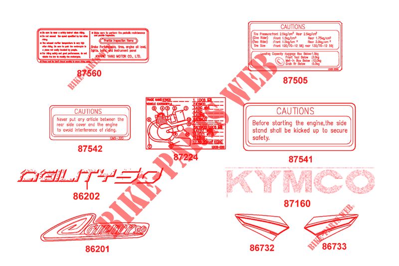 STICKERS MONO COLOR for Kymco AGILITY 50 12 4T EURO 2