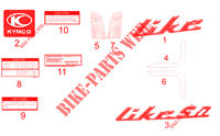 STICKERS for Kymco LIKE 50 2T EURO II