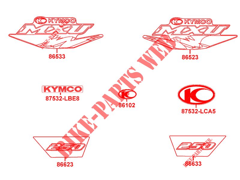 STICKERS for Kymco MXU 250 4T EURO II - MXU 250 4T EURO II URBAN QUAD