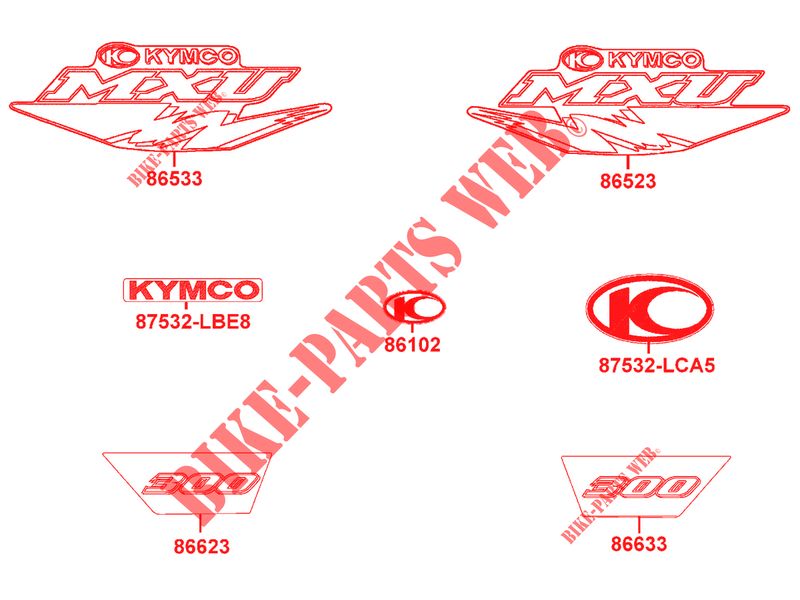 STICKERS for Kymco MXU 300 US 4T EURO II
