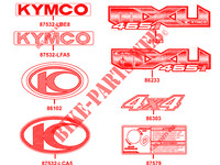 STICKERS for Kymco MXU 465 4X4 INJECTION 4T EURO II