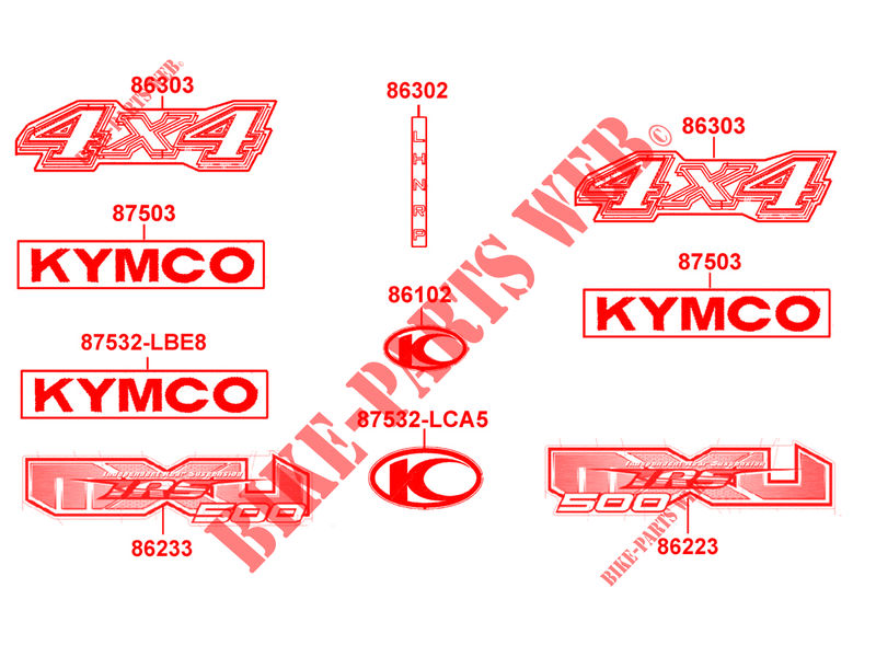 STICKERS for Kymco MXU 500 IRS 4X4 4T EURO II